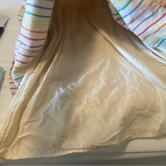 ☀️5/25☀️ Cat & Jack Rainbow Stripe Dress w Flutter Ruffle Sleeve,Cotton,XL 14/16 - Picture 4 of 6